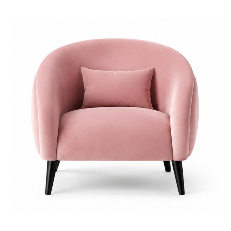 Blush Crescent Accent Chair, image 1 of 5